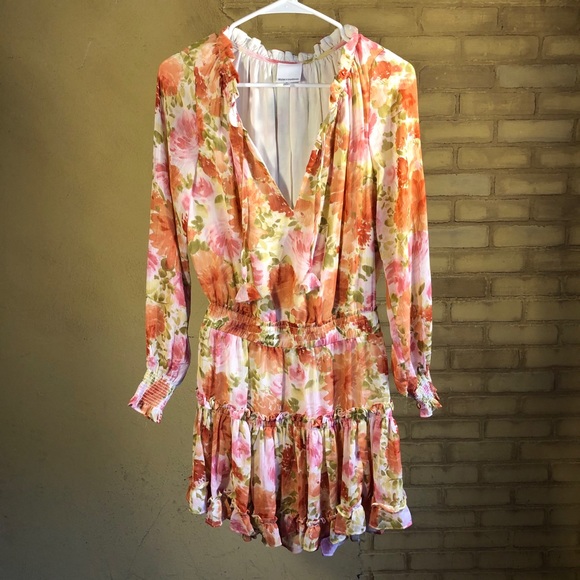 Skylar + Madison Floral Tiered Mini Dress Size M - Picture 5 of 8